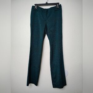 New York & Company Stretch Green Esmeralda Teal Straight Leg Pants Sz 6 Low Rise